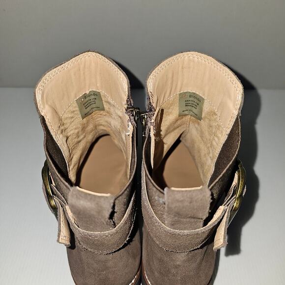 NEW Blondo Dakota Ankle Bootie Womens 11 Java Brown Suede Moto Buckle Waterproof - Picture 8 of 13